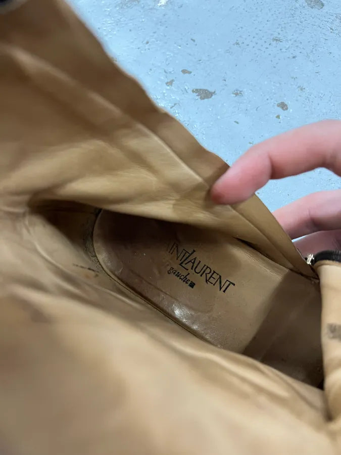 1990s Yves Saint Laurent Dark Brown Leather Boots prDkWgp 8