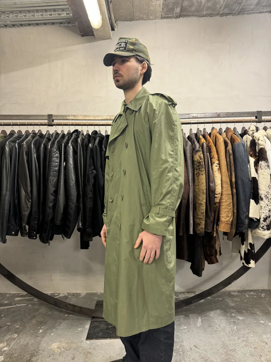 1990s Yves Saint Laurent Green Buttoned Trench Coat oFXVmmB 4