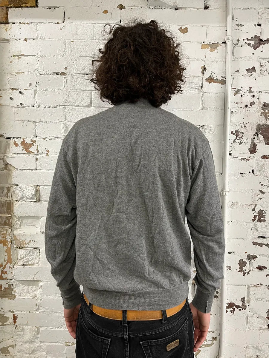 1990s Yves Saint Laurent Grey Polo Sweater qLOazeZ 1