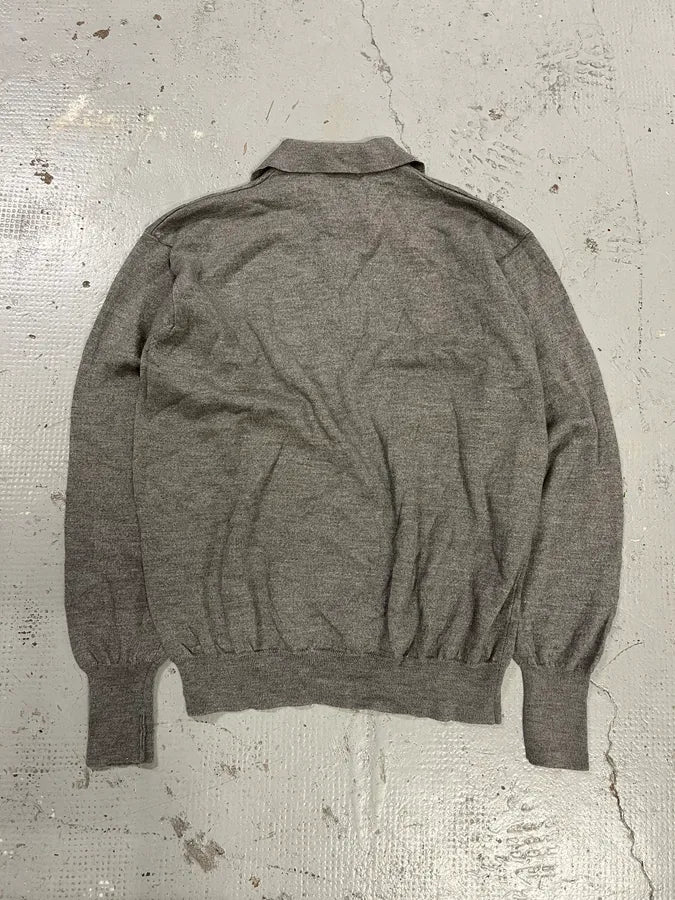 1990s Yves Saint Laurent Grey Polo Sweater qLOazeZ 3