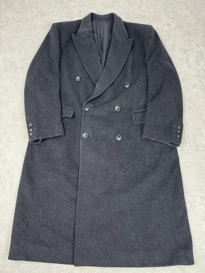 1990s Yves Saint Laurent Grey Wool & Cashmere Trench Coat TfPkeWb 0