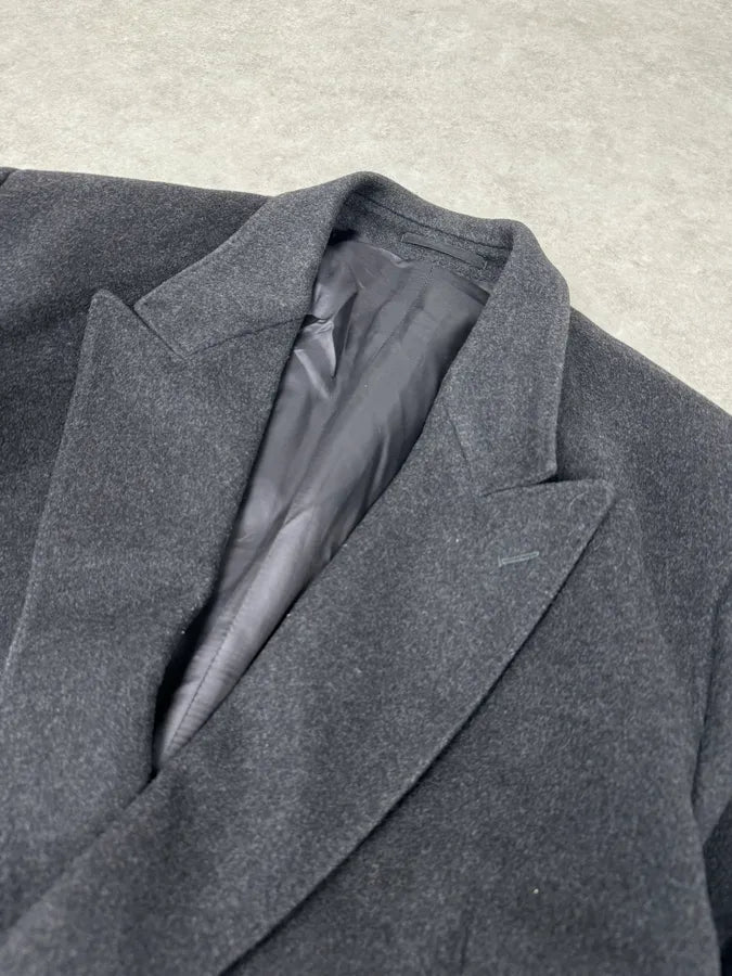1990s Yves Saint Laurent Grey Wool & Cashmere Trench Coat TfPkeWb 4
