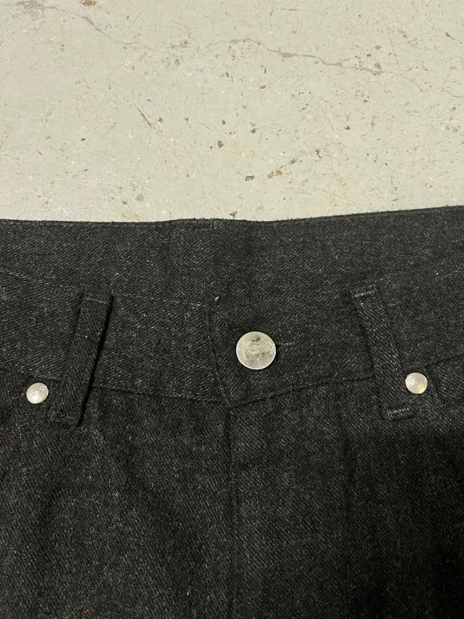 1990s Yves Saint Laurent Grey Wool Pants (L) xIUWNZt 6