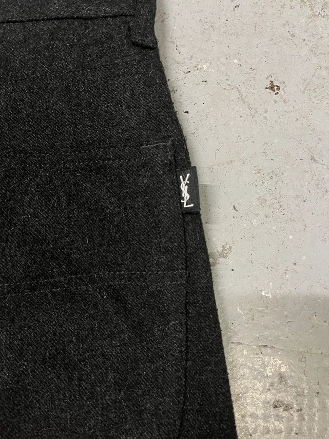1990s Yves Saint Laurent Grey Wool Pants (L) xIUWNZt 7