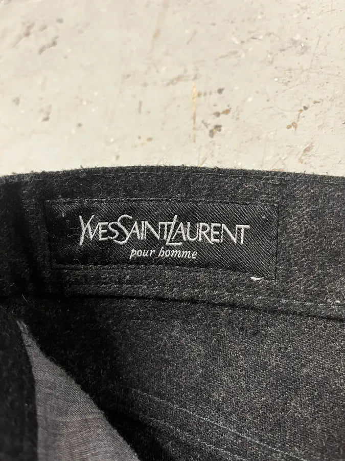 1990s Yves Saint Laurent Grey Wool Pants (L) xIUWNZt 8