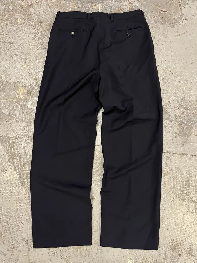 1990s Yves Saint Laurent Navy Wool Pants jEcKHKz 4