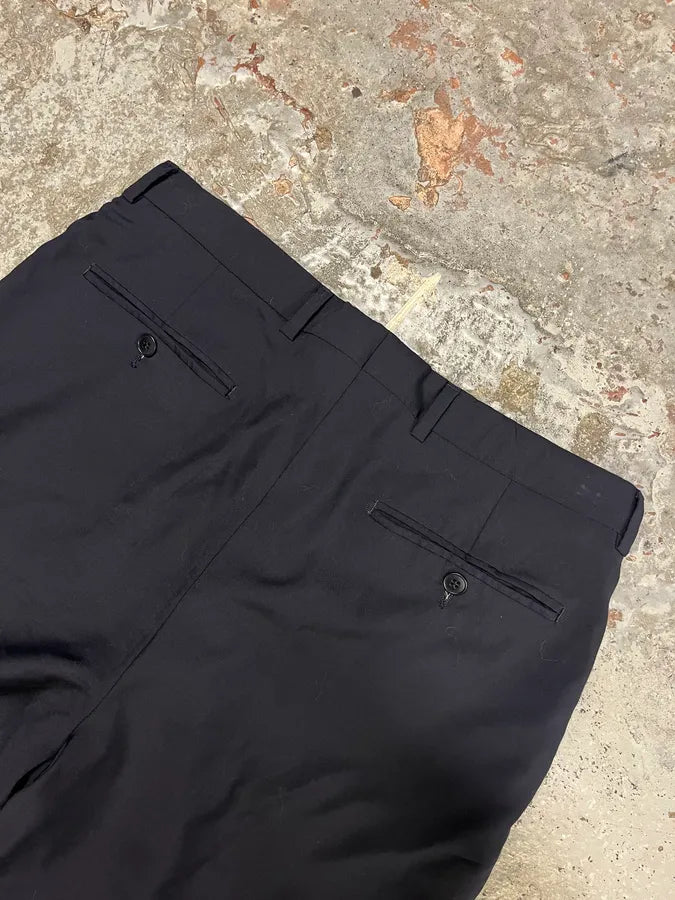 1990s Yves Saint Laurent Navy Wool Pants jEcKHKz 7