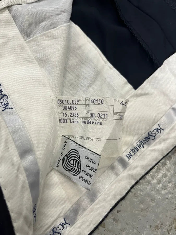 1990s Yves Saint Laurent Navy Wool Pants jEcKHKz 8