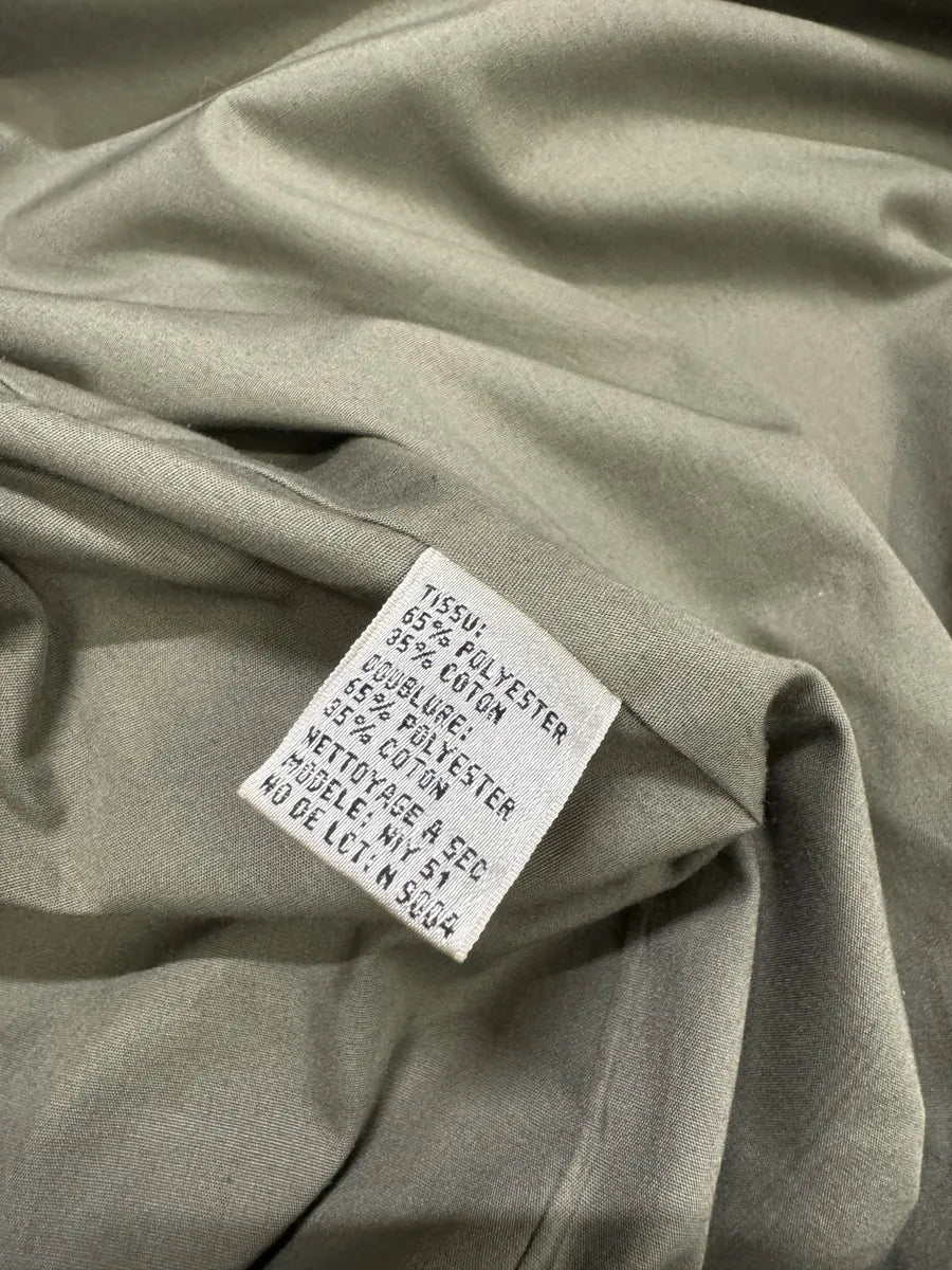 1990s Yves Saint Laurent Olive Buttoned Trench Jacket iwotOVa 11