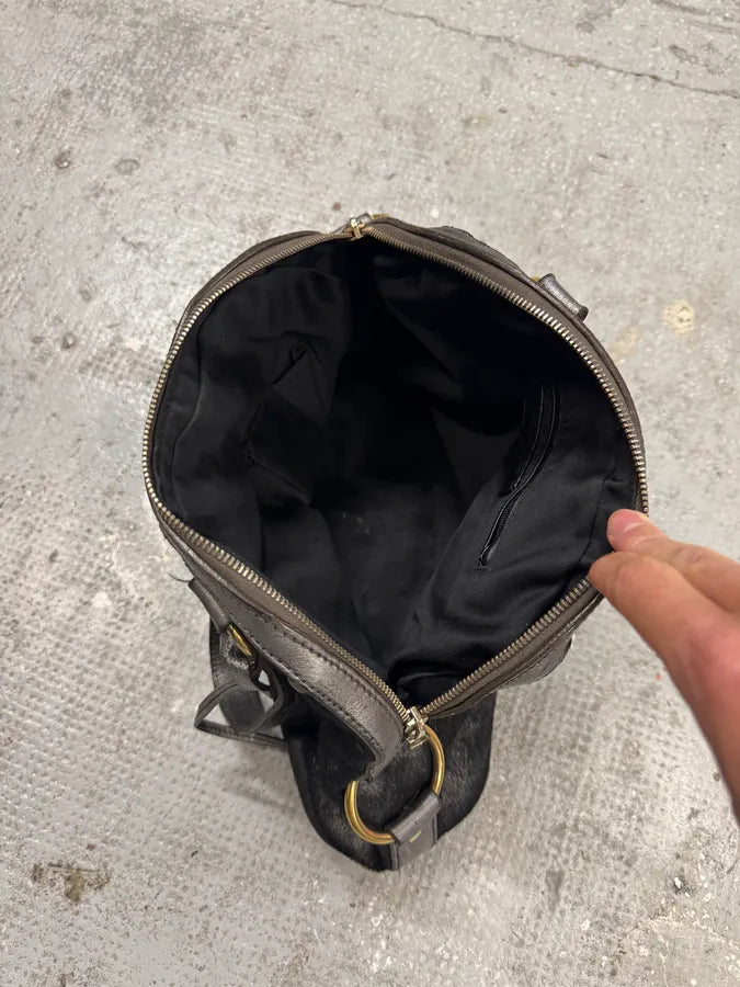1990s Yves Saint Laurent Pony Hair Y Black Leather Handle Bag HmeZkVy 10