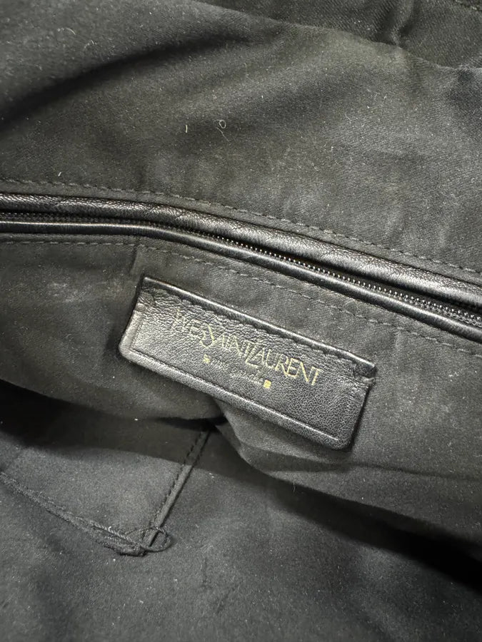 1990s Yves Saint Laurent Pony Hair Y Black Leather Handle Bag HmeZkVy 9