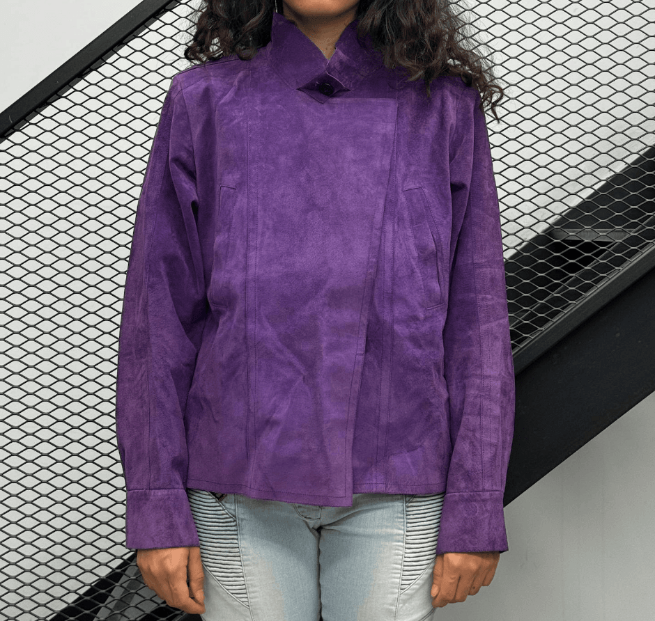 SS2005 Yves Saint Laurent Purple Suede Cropped Leather Jacket hrBBauD 3