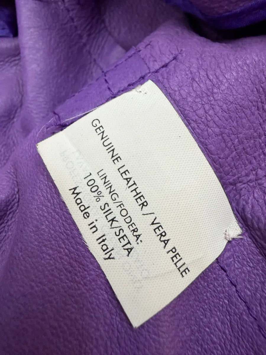 SS2005 Yves Saint Laurent Purple Suede Cropped Leather Jacket hrBBauD 8