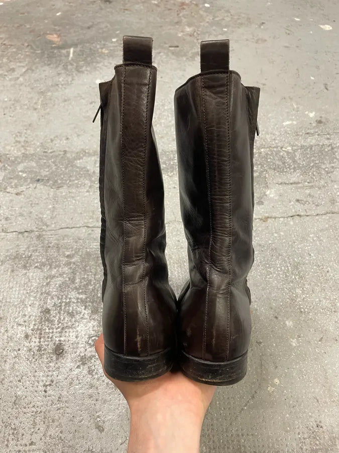 1990s Yves Saint Laurent Rive Gauche Black Leather Ankle Boots (40eu/us7) 5