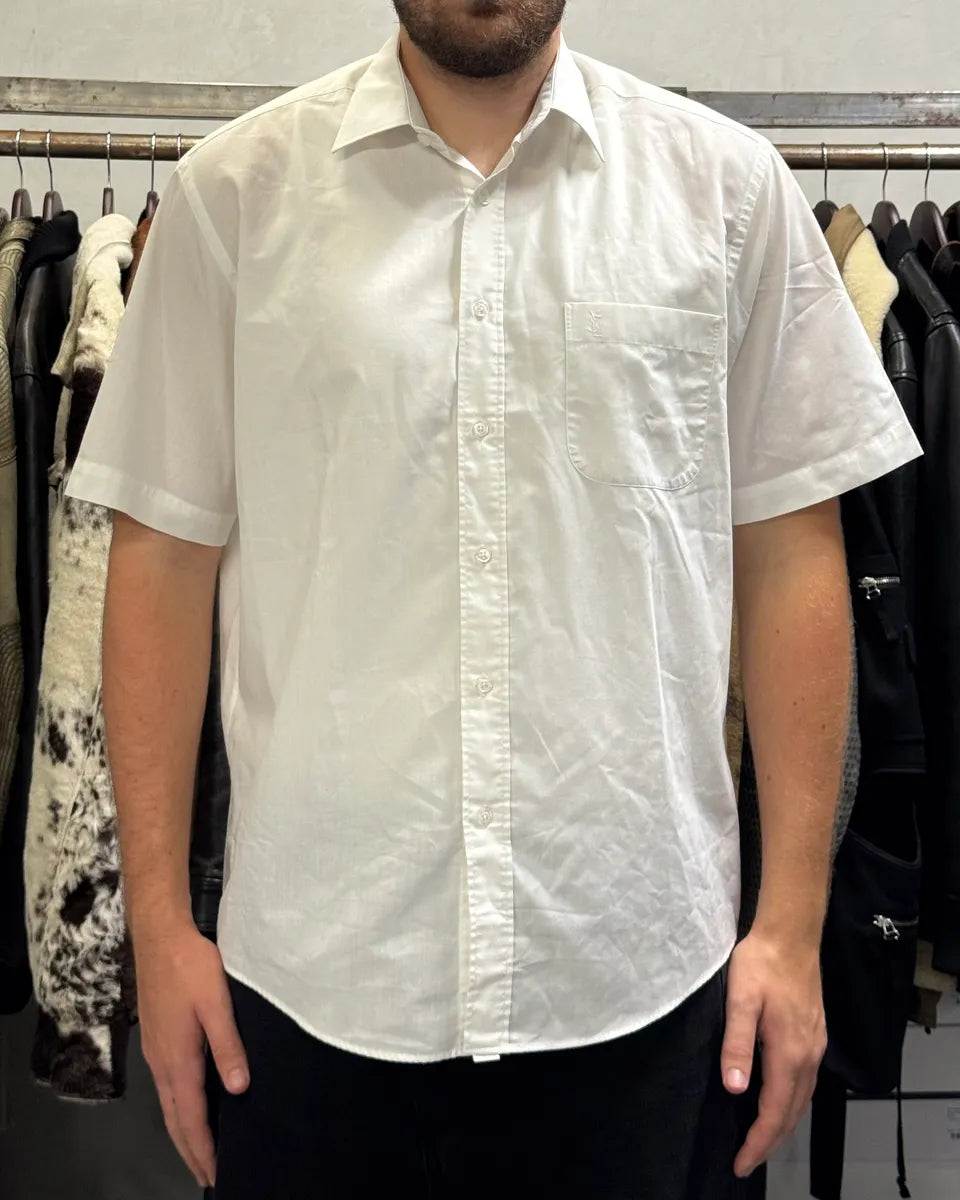 1990s Yves Saint Laurent White Short Sleeves Shirt FVCqGrt 1