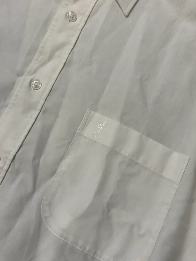 1990s Yves Saint Laurent White Short Sleeves Shirt FVCqGrt 6