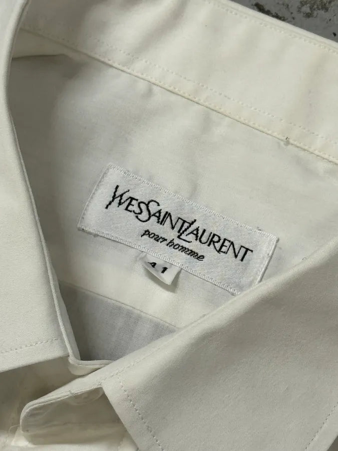 1990s Yves Saint Laurent White Short Sleeves Shirt FVCqGrt 7