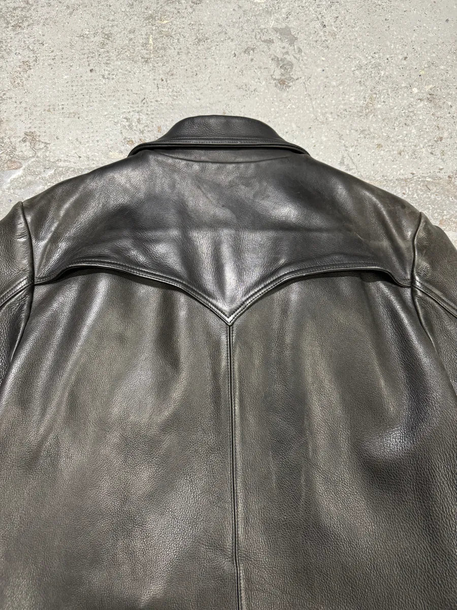 1993 Chrome Hearts Claw Button Black Hunting Leather Jacket LQBQbbM 10