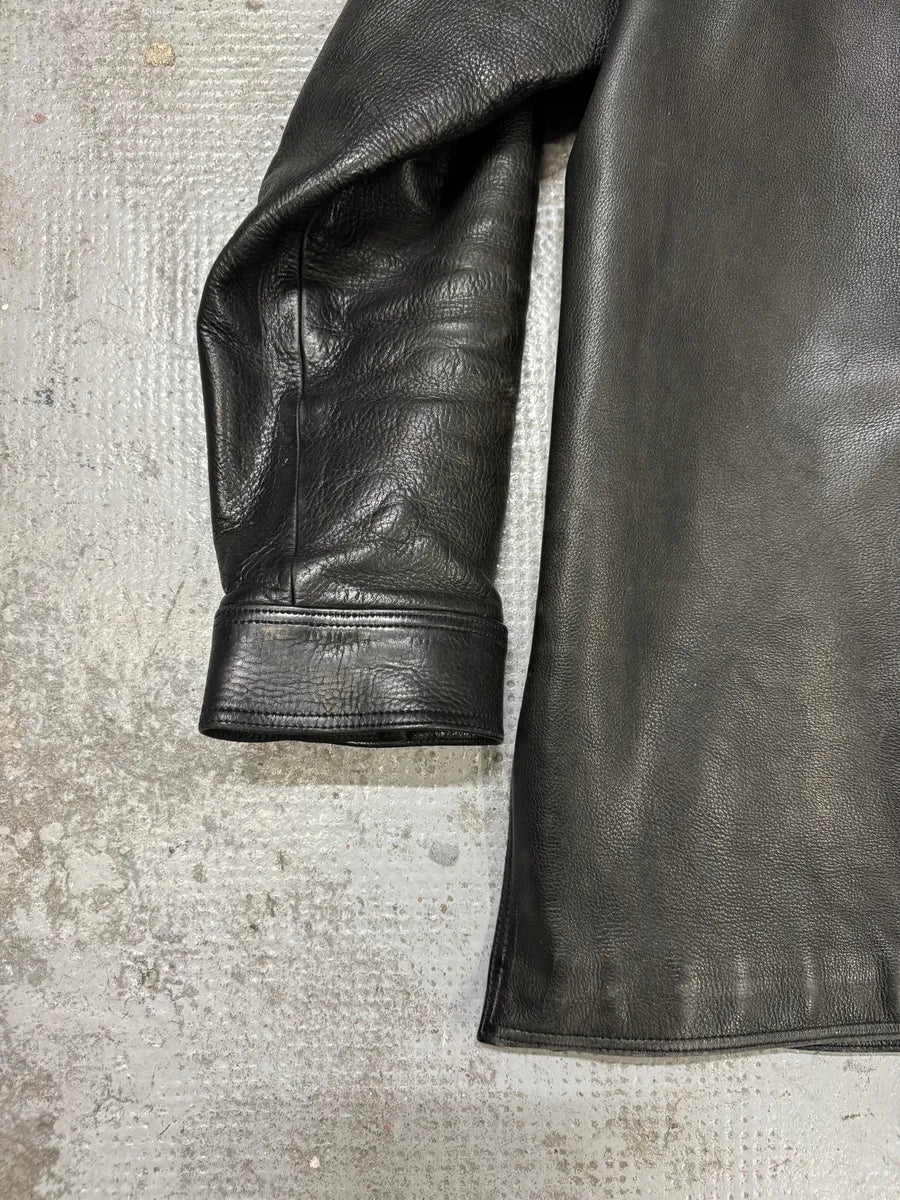 1993 Chrome Hearts Claw Button Black Hunting Leather Jacket LQBQbbM 11