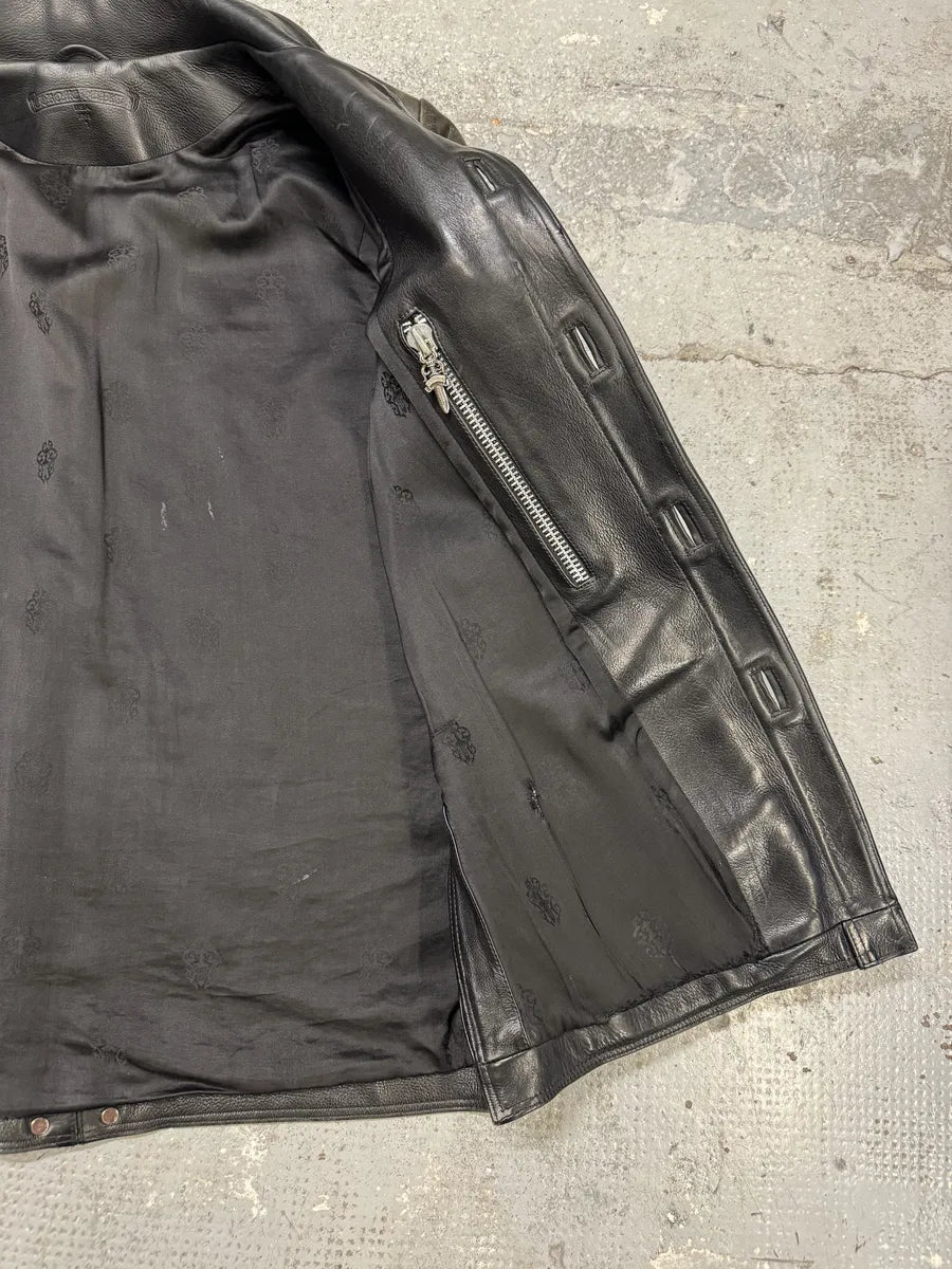 1993 Chrome Hearts Claw Button Black Hunting Leather Jacket LQBQbbM 13