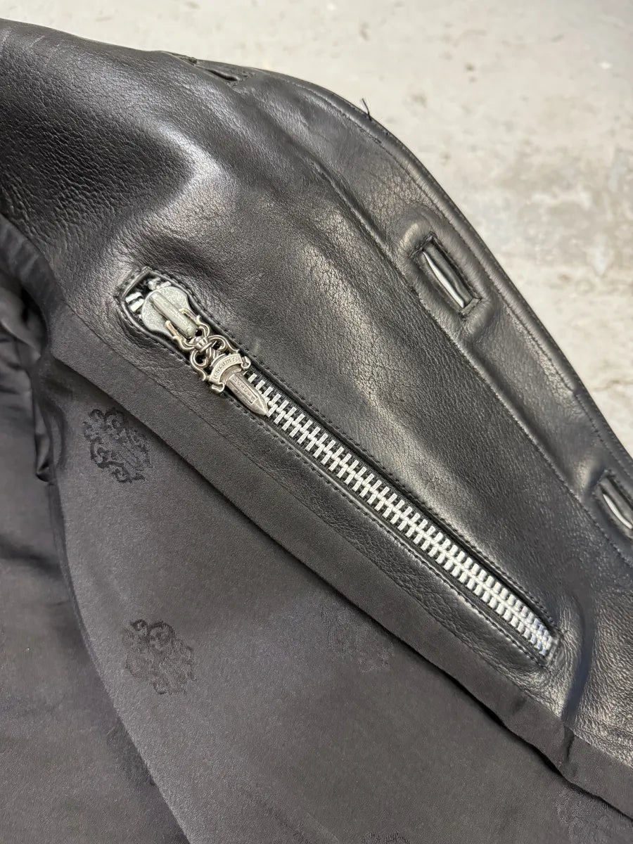 1993 Chrome Hearts Claw Button Black Hunting Leather Jacket LQBQbbM 14