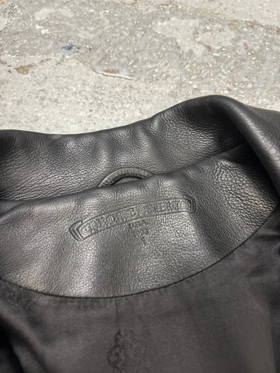 1993 Chrome Hearts Claw Button Black Hunting Leather Jacket LQBQbbM 15