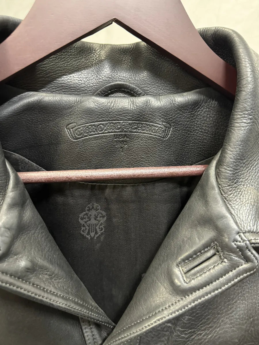 1993 Chrome Hearts Claw Button Black Hunting Leather Jacket LQBQbbM 7