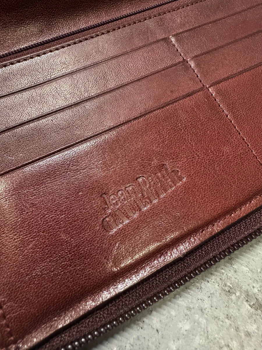 1995 Jean Paul Gaultier Earth Eroded Satin Leather Wallet mZfSZIq 3