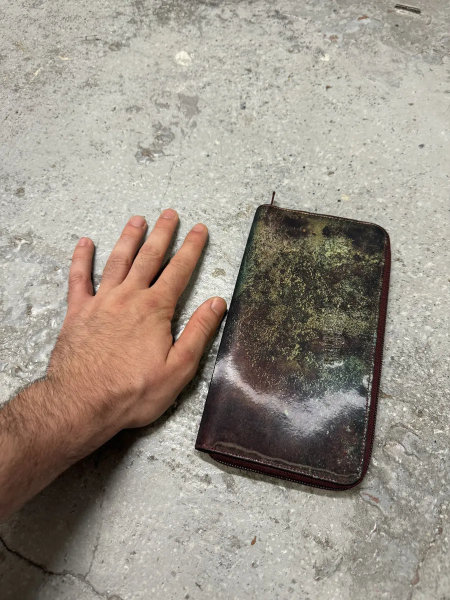 1995 Jean Paul Gaultier Earth Eroded Satin Leather Wallet mZfSZIq 6