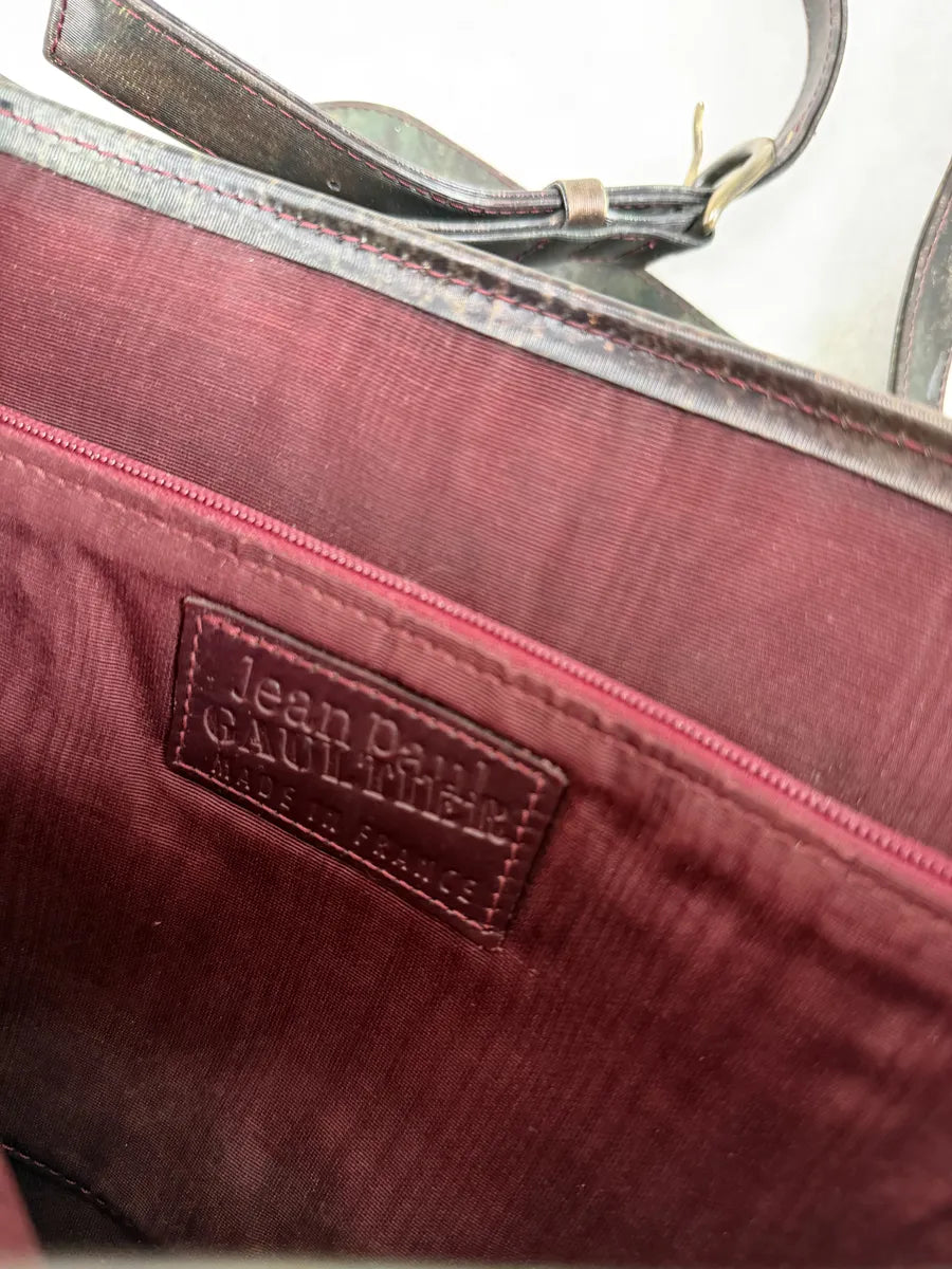 1995 Jean Paul Gaultier World Eroded Satin Shoulder Bag NoSmNUz 6