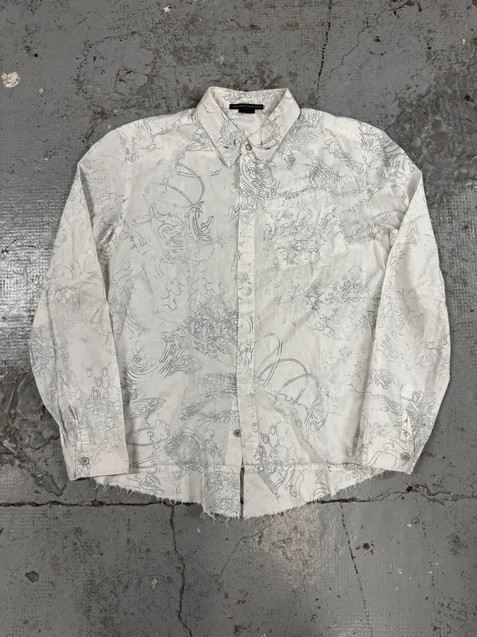 SS1995 Marithé + François Girbaud Tatoos Faded White Shirt soEwhvj 0