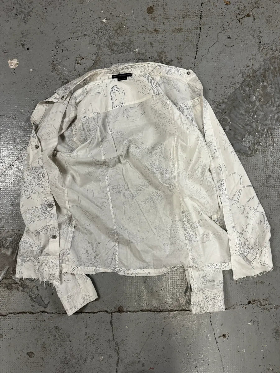 SS1995 Marithé + François Girbaud Tatoos Faded White Shirt soEwhvj 6