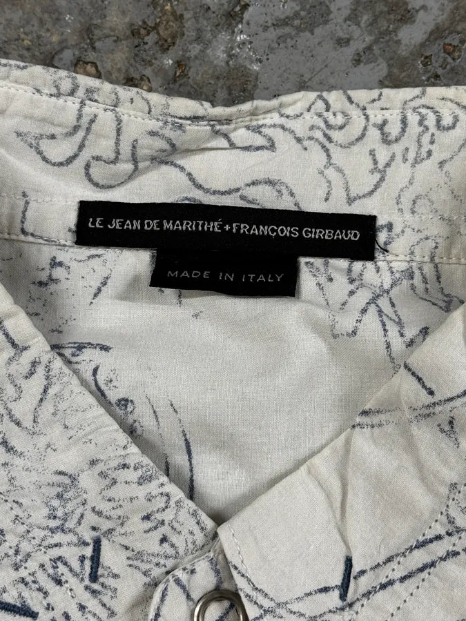 SS1995 Marithé + François Girbaud Tatoos Faded White Shirt soEwhvj 8