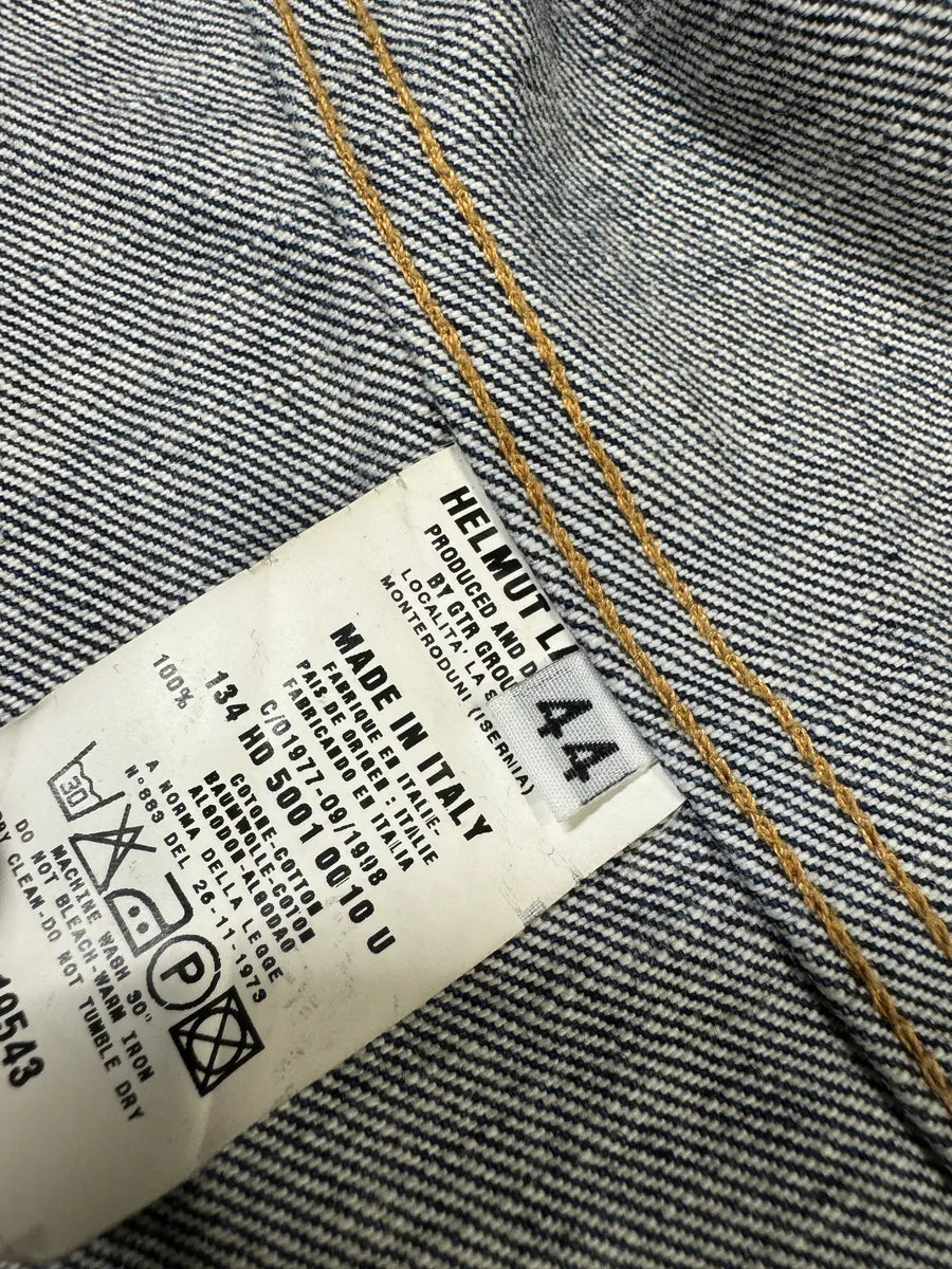 AW1998 Helmut Lang Raw Navy Blue Buttoned Jacket (M) aBzANVG 9