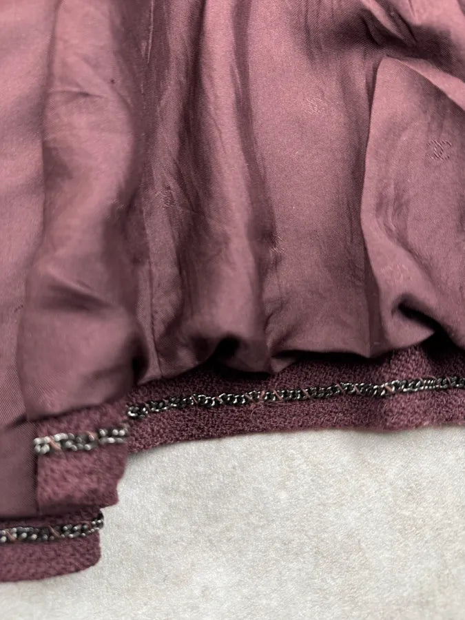 AW1997 Chanel Bordeaux Wool CC Logo Blazer Jacket UrlYwbG 10