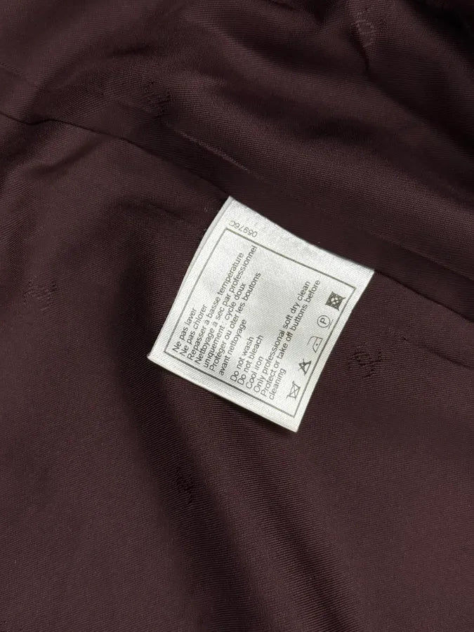 AW1997 Chanel Bordeaux Wool CC Logo Blazer Jacket UrlYwbG 12