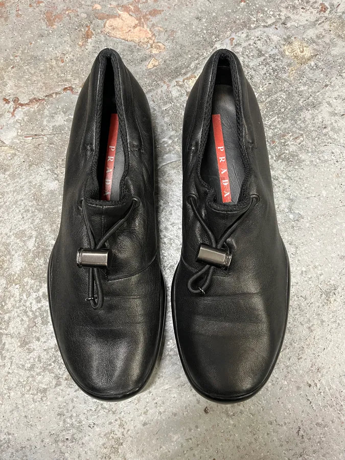 1999 Prada Toblach Black Leather Shoes (40.5eu/us7.5) znPPIuq 1
