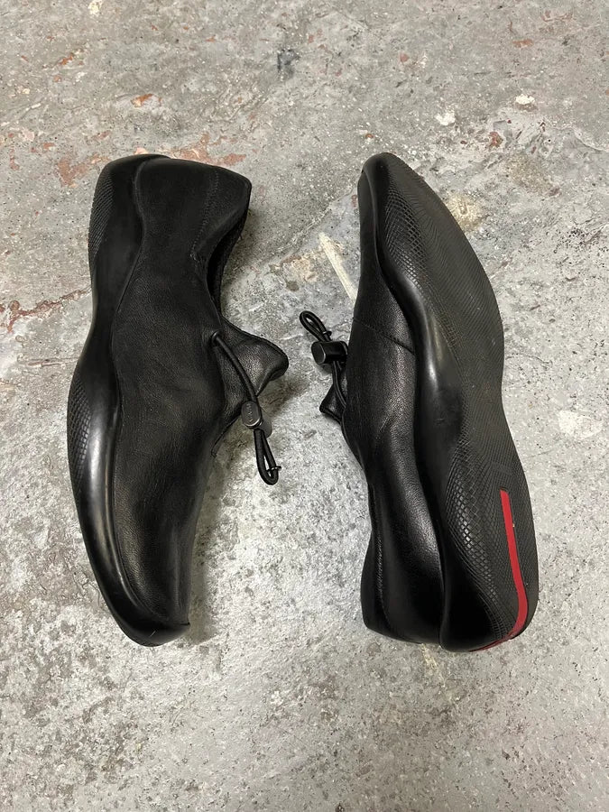 1999 Prada Toblach Black Leather Shoes (40.5eu/us7.5) znPPIuq 2