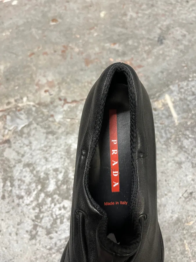 1999 Prada Toblach Black Leather Shoes (40.5eu/us7.5) znPPIuq 6