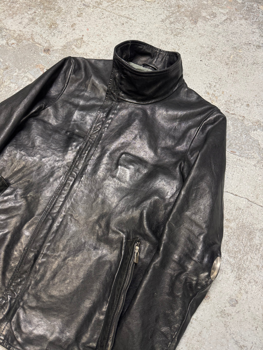 Carol Christian Poell Gloved Prosthetic Elbow Black Leather Jacket