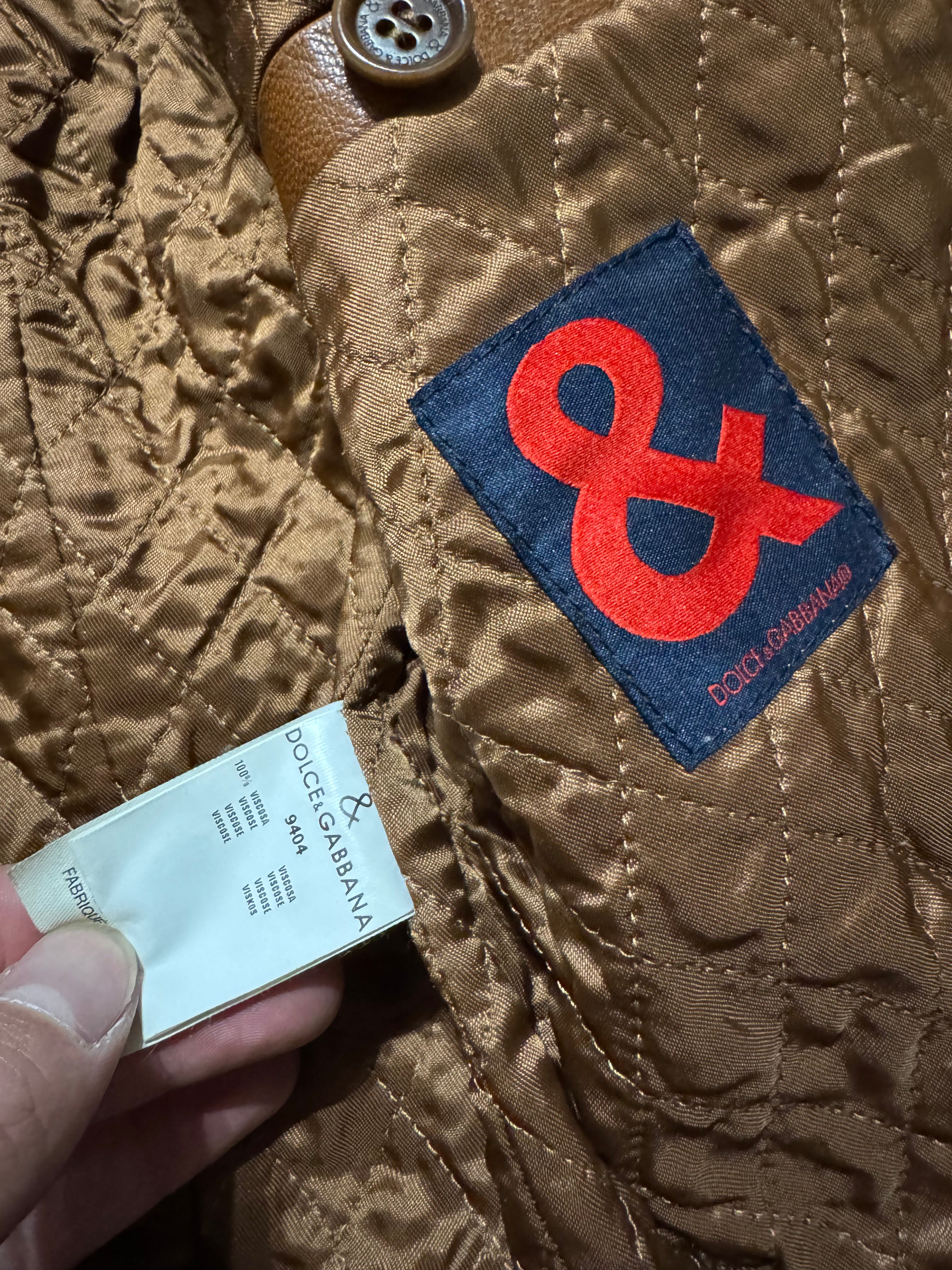 2000s Dolce & Gabbana Camel Leather Jacket