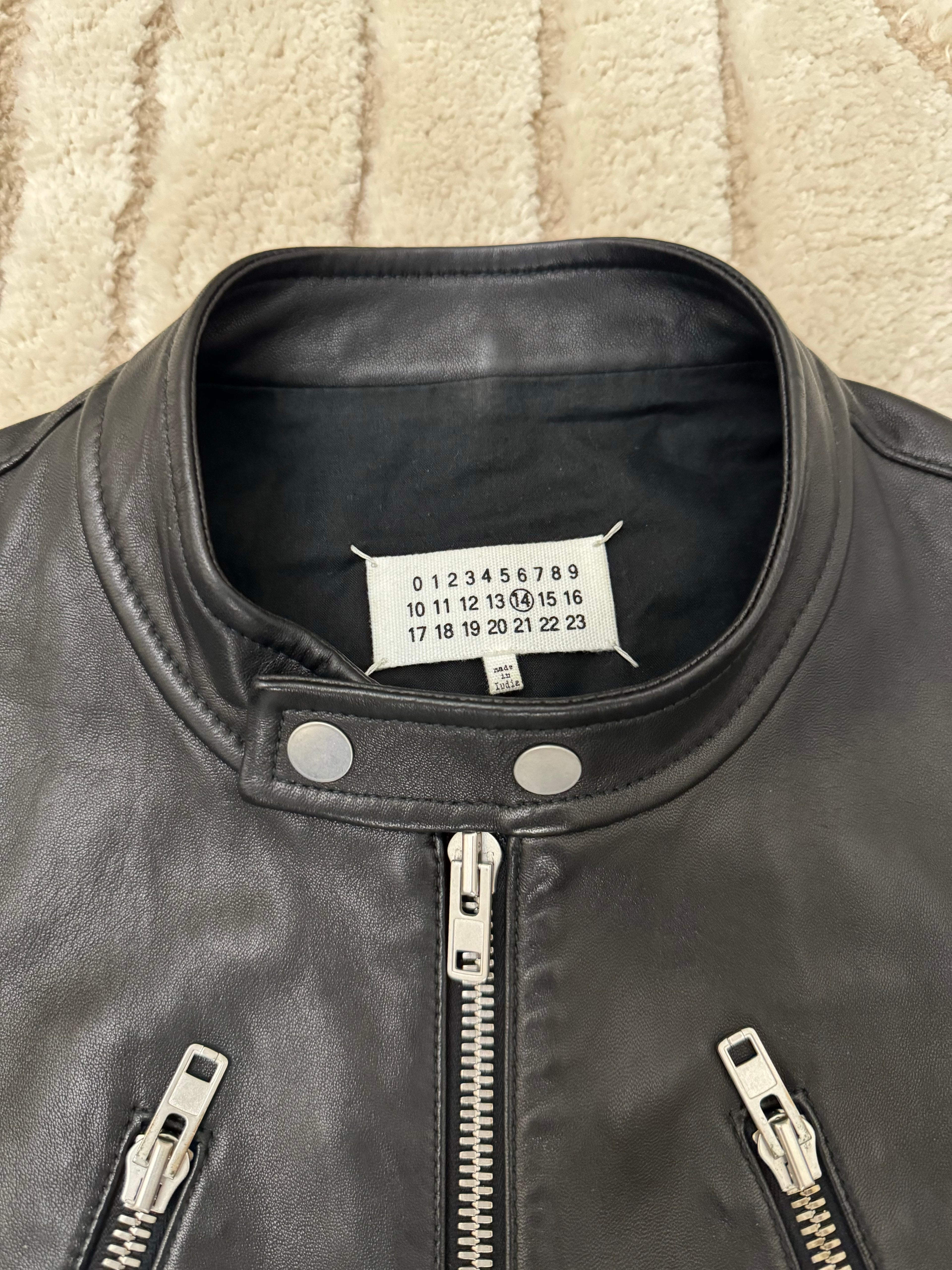 SS20 Maison Margiela 5-Zip Black Leather Jacket