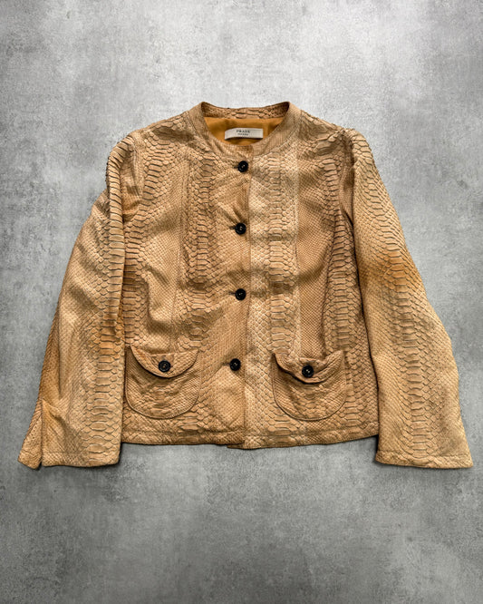 SS2004 Prada Desert Python Leather Jacket (XS)