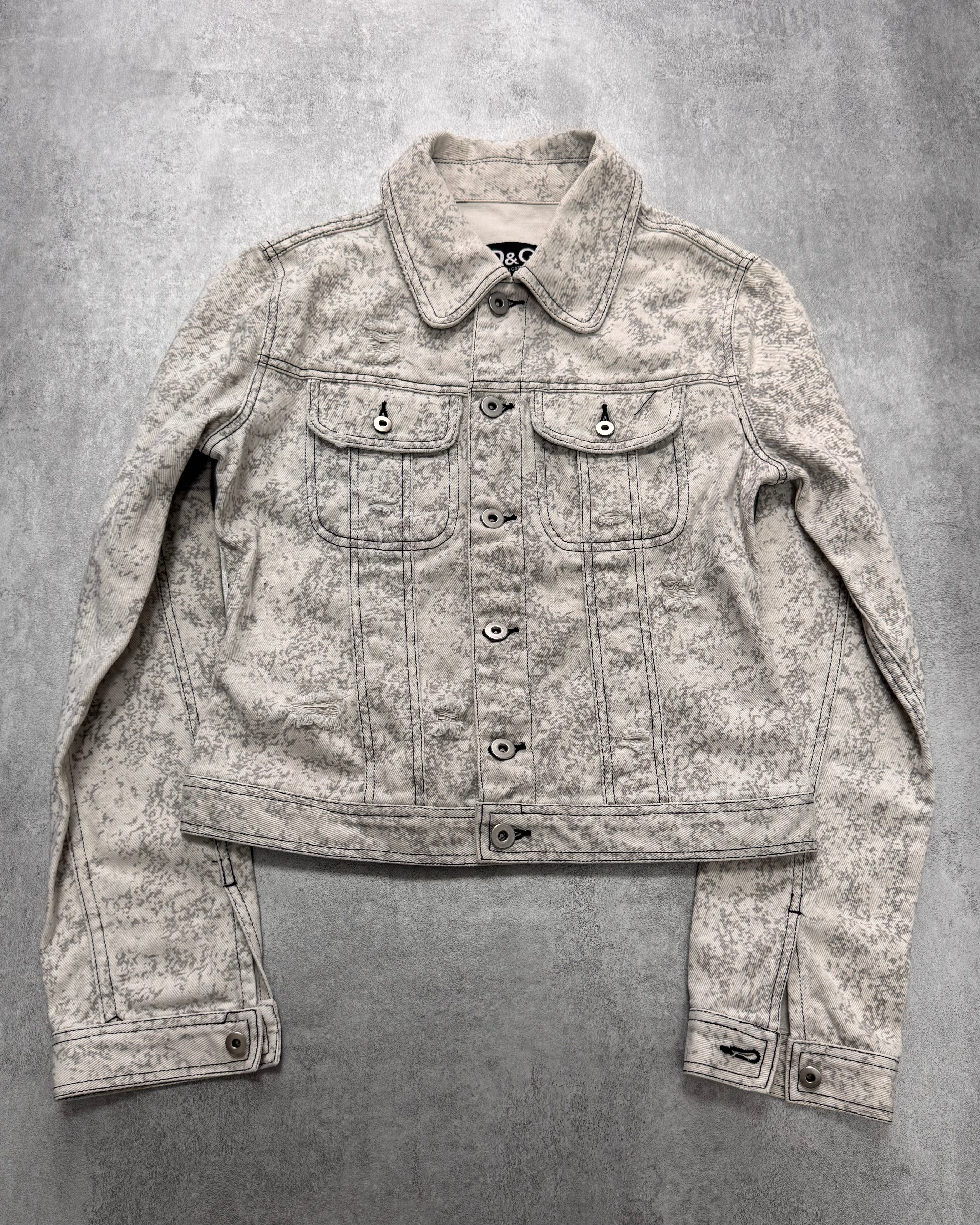 2000s Dolce & Gabbana Camouflage Light Cropped Jacket