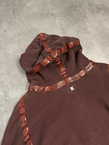 Isaac Sellam ZippyHood Bordeaux Artisanal Sweater (L) - 6