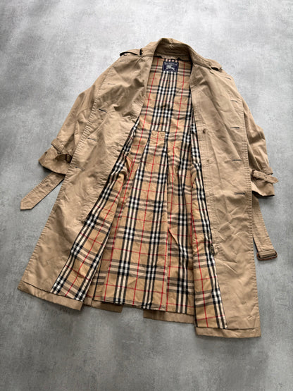 1990s Burberrys English Beige Trench Coat (M)