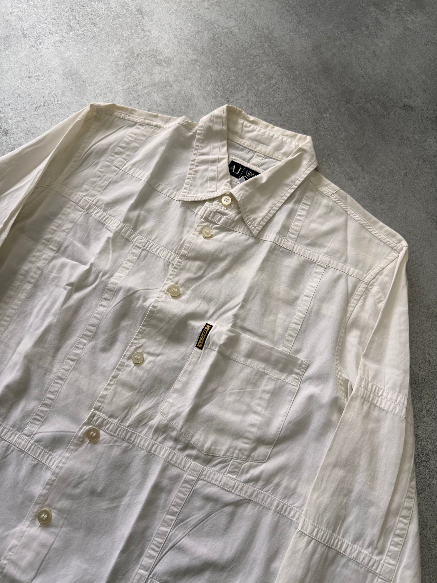 2000s Armani White Panels Shirt (L)