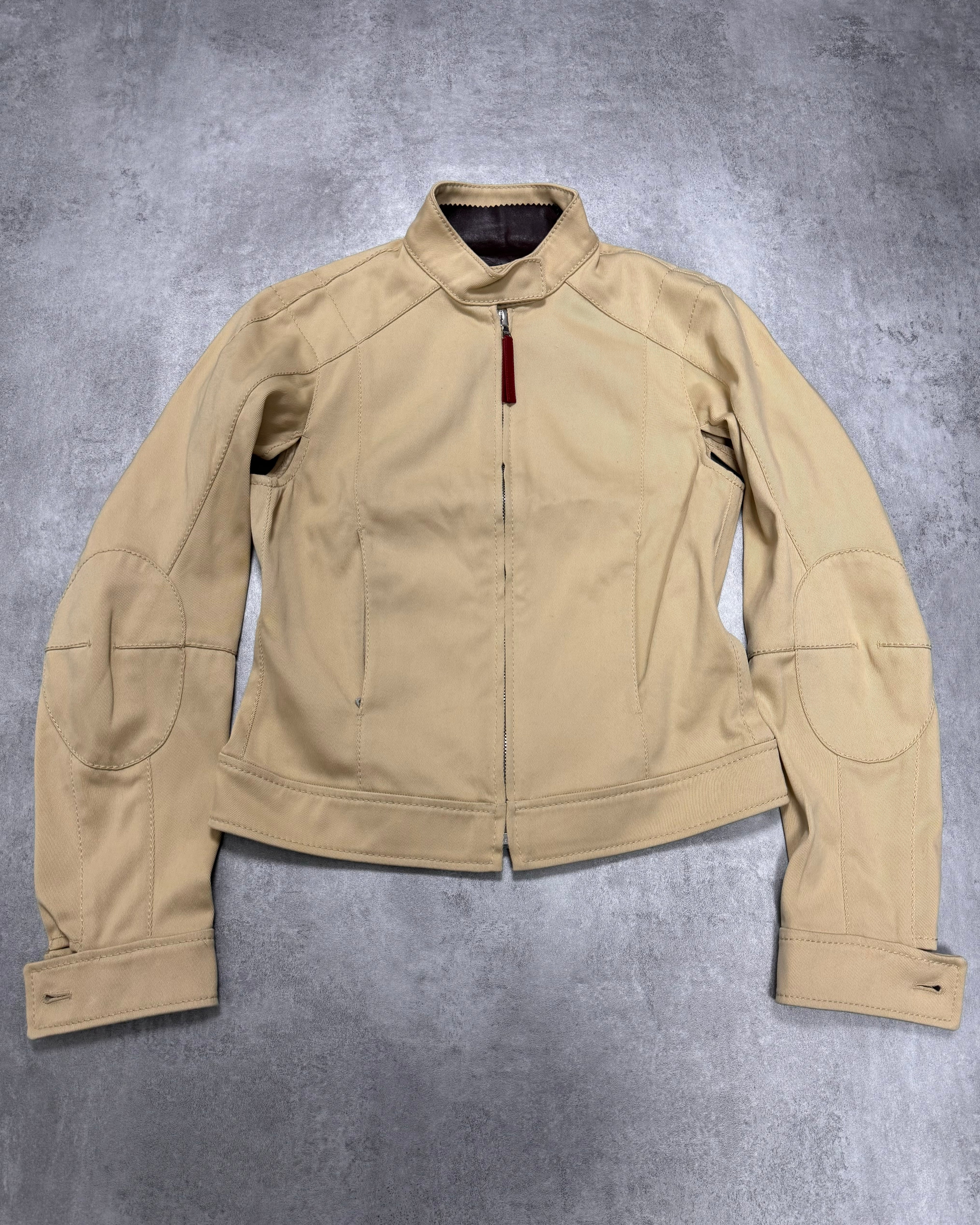 2000s Prada Racer Beige Cotton Jacket (XS)
