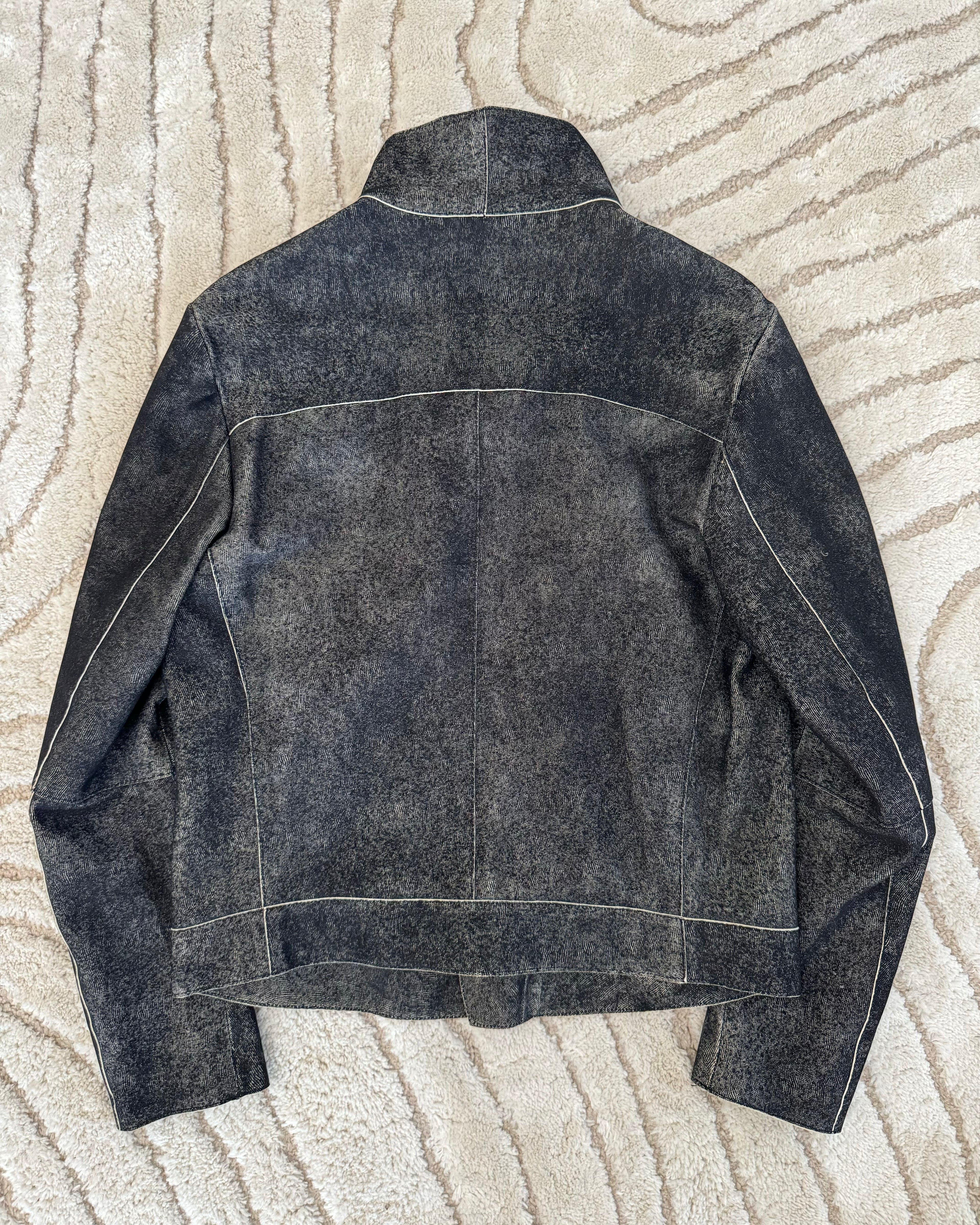 FW2015 Armani Asymmetrical Raw Leather Jacket (M)