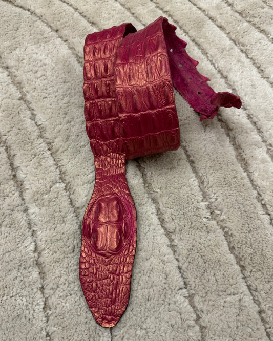 SS2005 Roberto Cavalli Shiny Pink Crocodile Leather Belt